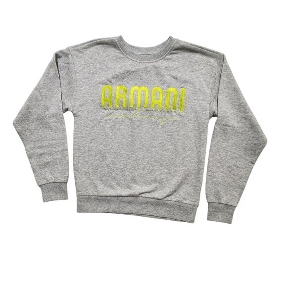 A|X Armani Exchange Women's Overlap Sweatshirt A|X Logo Pullover, Gray, XS‎ - Picture 1 of 5